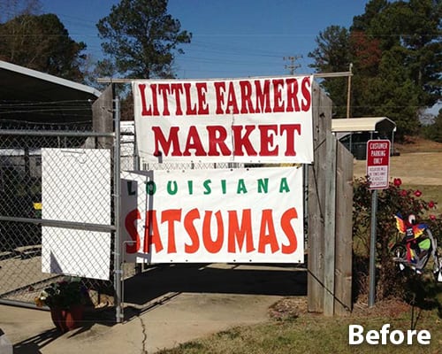 Before & After photo of a client's sign