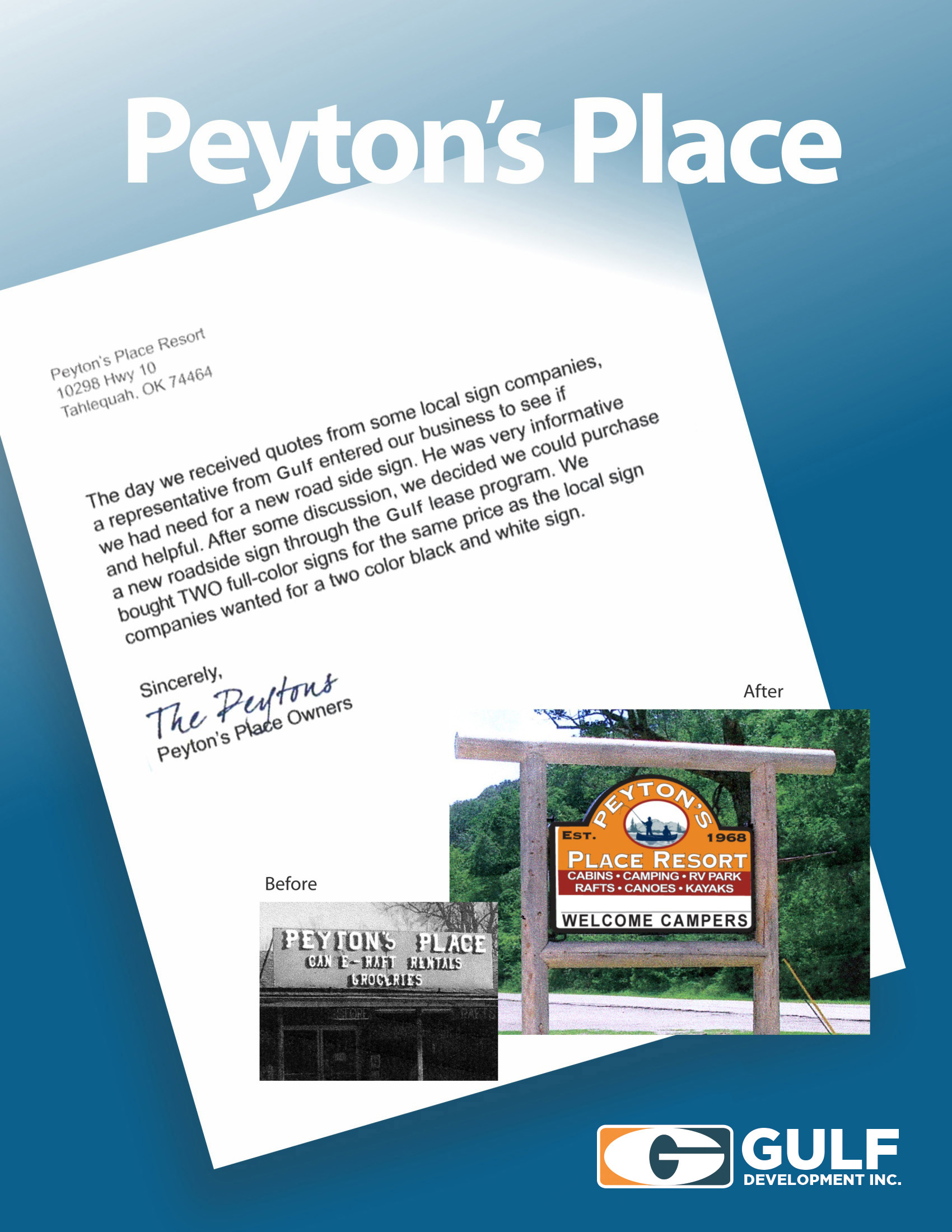 Peyton's Place Testimonial Letter