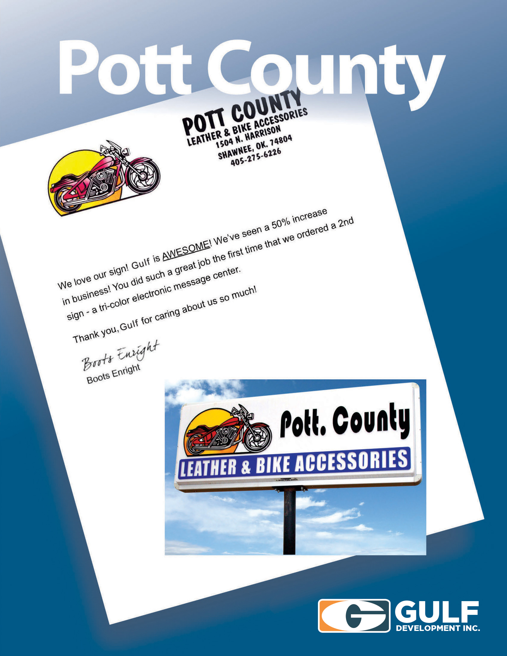 Pott County Testimonial Letter