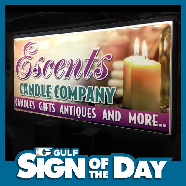 Escents Candle Company Sign of the Day
