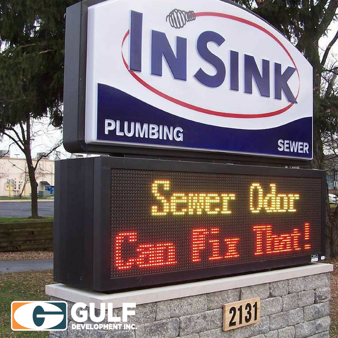 In Sink Monument Sign With Electronic Message Center